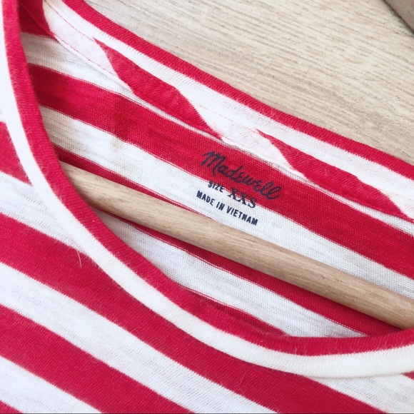 MADEWELL • Red and White Striped T Shirt - Picture 4 of 4